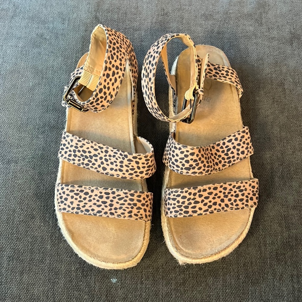 Leopard platform espadrille sandals